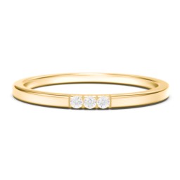 Minimalist Band with Micro-Pavé Stones in 10K Solid Yellow Gold with Diamond