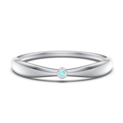 Bezel Set Stackable Ring with Tapered Band