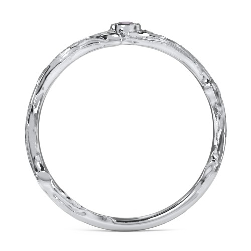 Organic Twig Textured Band with Gemstone – Sterling Silver with Alexandrite