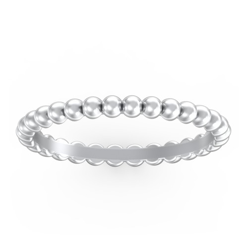 Stackable Beaded Ball Ring – 10K White Gold