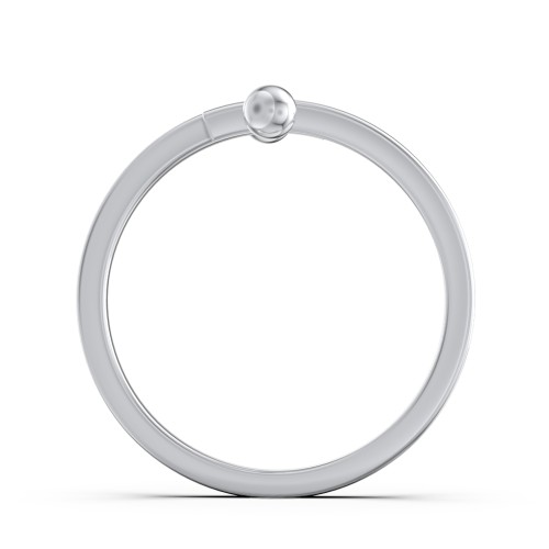 Bypass Barbell Ring with Gemstone – Sterling Silver with Opal