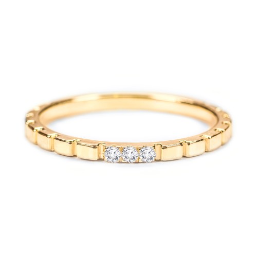 Geometric Cube Stackable Ring with Accents