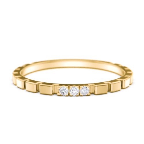 Geometric Cube Stackable Ring with Accents