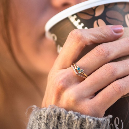 3-Stone Constellation Ring with Gemstones