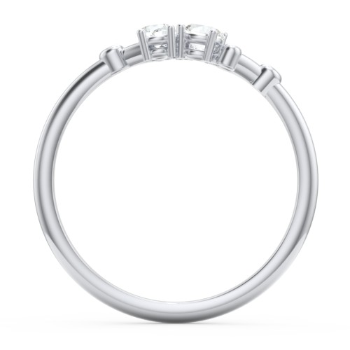 3-Stone Constellation Ring with Gemstones – Sterling Silver with Cubic Zirconia