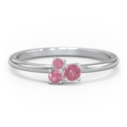 3-Stone Cluster Stackable Ring
