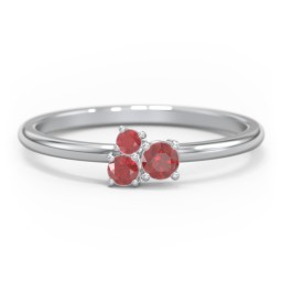 3-Stone Cluster Stackable Ring in 925 Sterling Silver