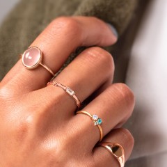 3-Stone Cluster Stackable Ring