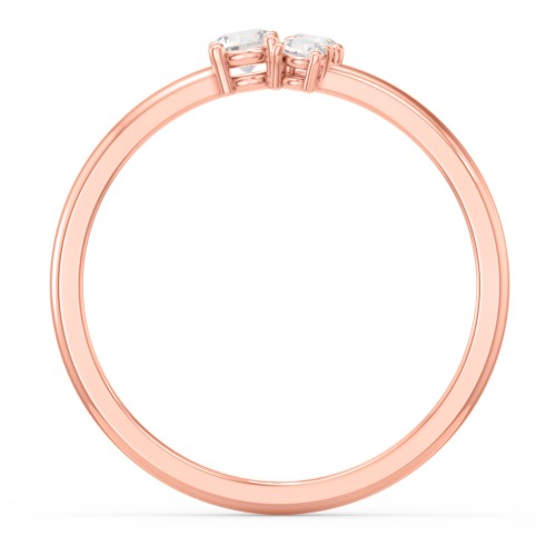 3-Stone Cluster Stackable Ring – 10K Rose Gold with Cubic Zirconia