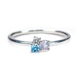 3-Stone Cluster Stackable Ring in 925 Sterling Silver