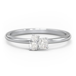3-Stone Cluster Stackable Ring in 925 Sterling Silver with Cubic Zirconia