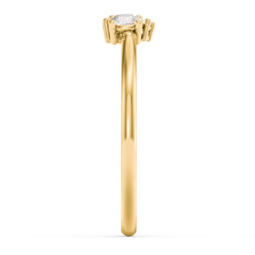 3-Stone Cluster Stackable Ring – 10K Yellow Gold with Cubic Zirconia
