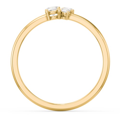 3-Stone Cluster Stackable Ring – 10K Yellow Gold with Cubic Zirconia