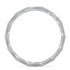 Faceted Wave Band with Milgrain Detailing