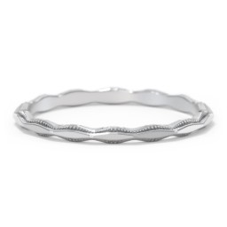 Faceted Wave Band with Milgrain Detailing in 925 Sterling Silver