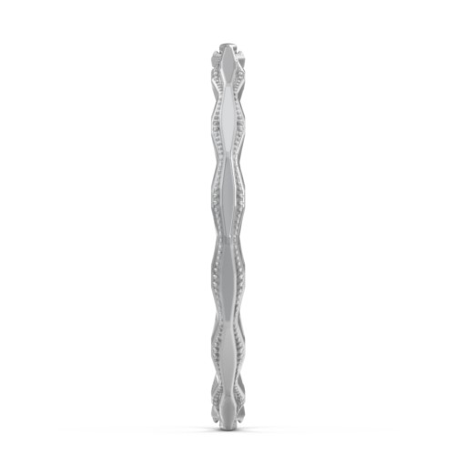 Faceted Wave Band with Milgrain Detailing – Sterling Silver
