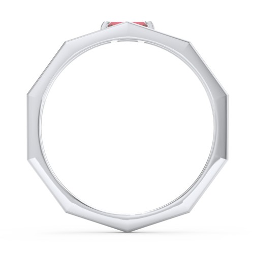 Faceted Double Band with Baguette Stone