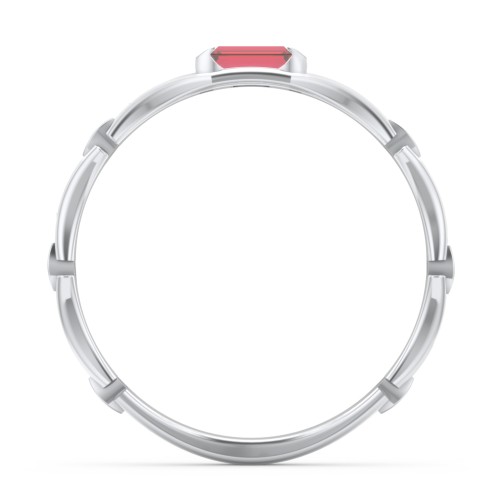 East-West Stackable Baguette Ring with Hinged Texture