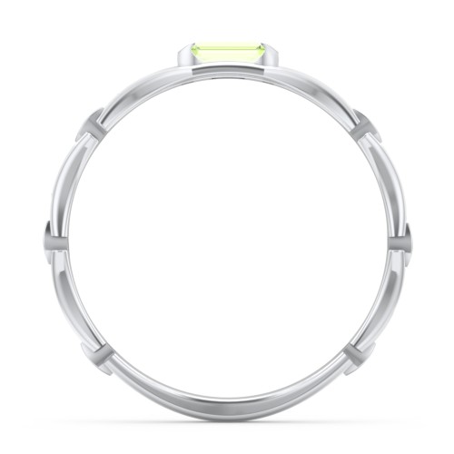 East-West Stackable Baguette Ring with Hinged Texture