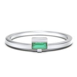 Off-Set Baguette Stackable Ring