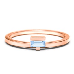 Off-Set Baguette Stackable Ring