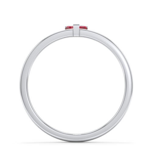 Off-Set Baguette Stackable Ring