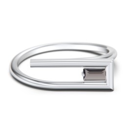 Geometric Wire Ring with East-West Baguette Gemstone