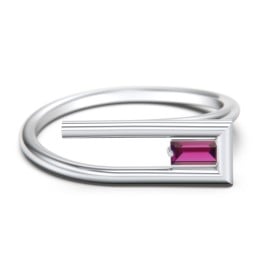 Geometric Wire Ring with East-West Baguette Gemstone