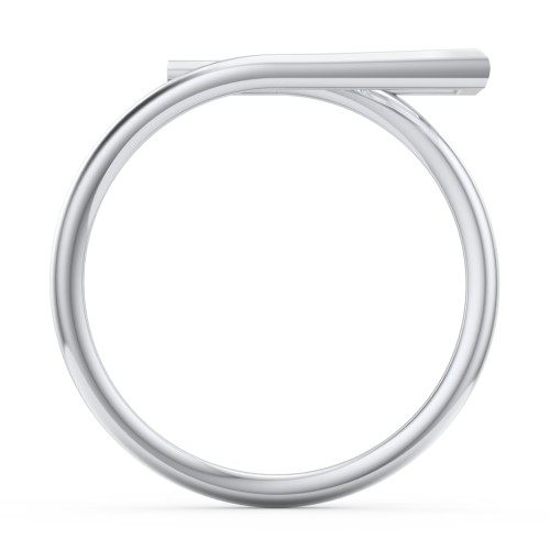 Geometric Wire Ring with East-West Baguette Gemstone – Sterling Silver with Cubic Zirconia