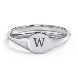 Engravable Round Signet Ring