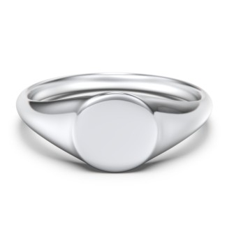 Engravable Round Signet Ring