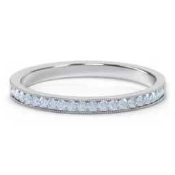 Milgrain Half Eternity Stackable Band