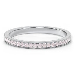 Milgrain Half Eternity Stackable Band