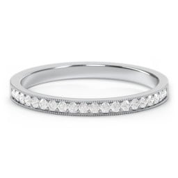 Milgrain Half Eternity Stackable Band