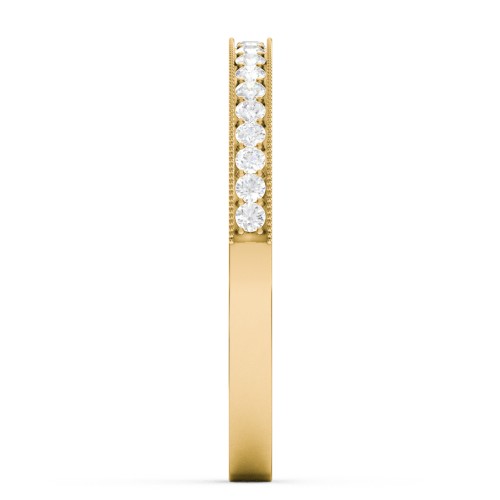 Milgrain Half Eternity Stackable Band