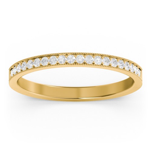 Milgrain Half Eternity Stackable Band