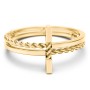 Twisted Cross Ring with Double Band