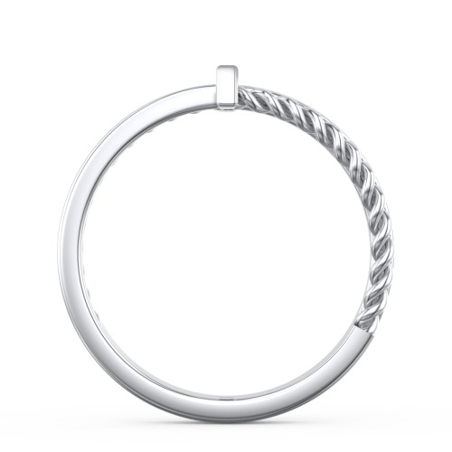 Twisted Cross Ring with Double Band – Sterling Silver
