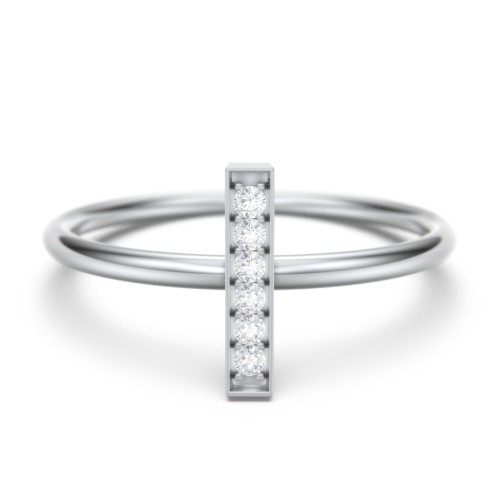 Vertical Bar Ring with Accents