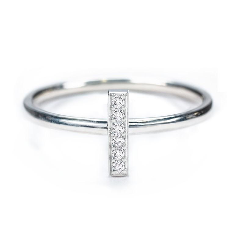 Vertical Bar Ring with Accents Jewlr