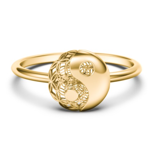 Yin-Yang Ring with Filigree Detailing – 10K Yellow Gold