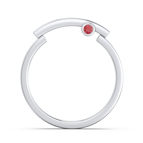 Modern Stacking Ring with Peek-A-Boo Gemstone