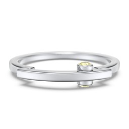 Modern Stacking Ring with Peek-A-Boo Gemstone in 925 Sterling Silver with Citrine