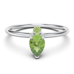 Pear Ring with Round Accent Stone
