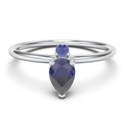 Pear Ring with Round Accent Stone