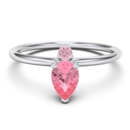 Pear Ring with Round Accent Stone