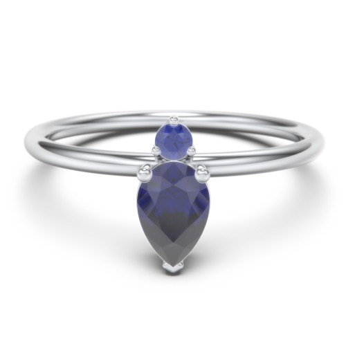 Pear Ring with Round Accent Stone