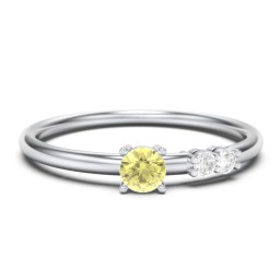 3-Stone Stacking Ring in 925 Sterling Silver