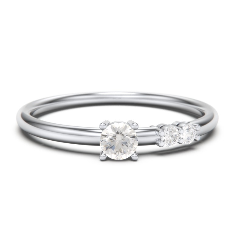 Sterling Silver 3-Stone Stacking Ring | Jewlr