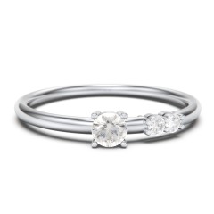 3-Stone Stacking Ring – Sterling Silver with Cubic Zirconia and White Premium Zirconia